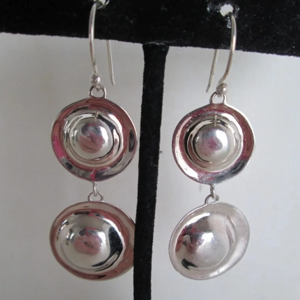Rare Silpada 925 Sterling Silver Retro Revival Earrings W3375
